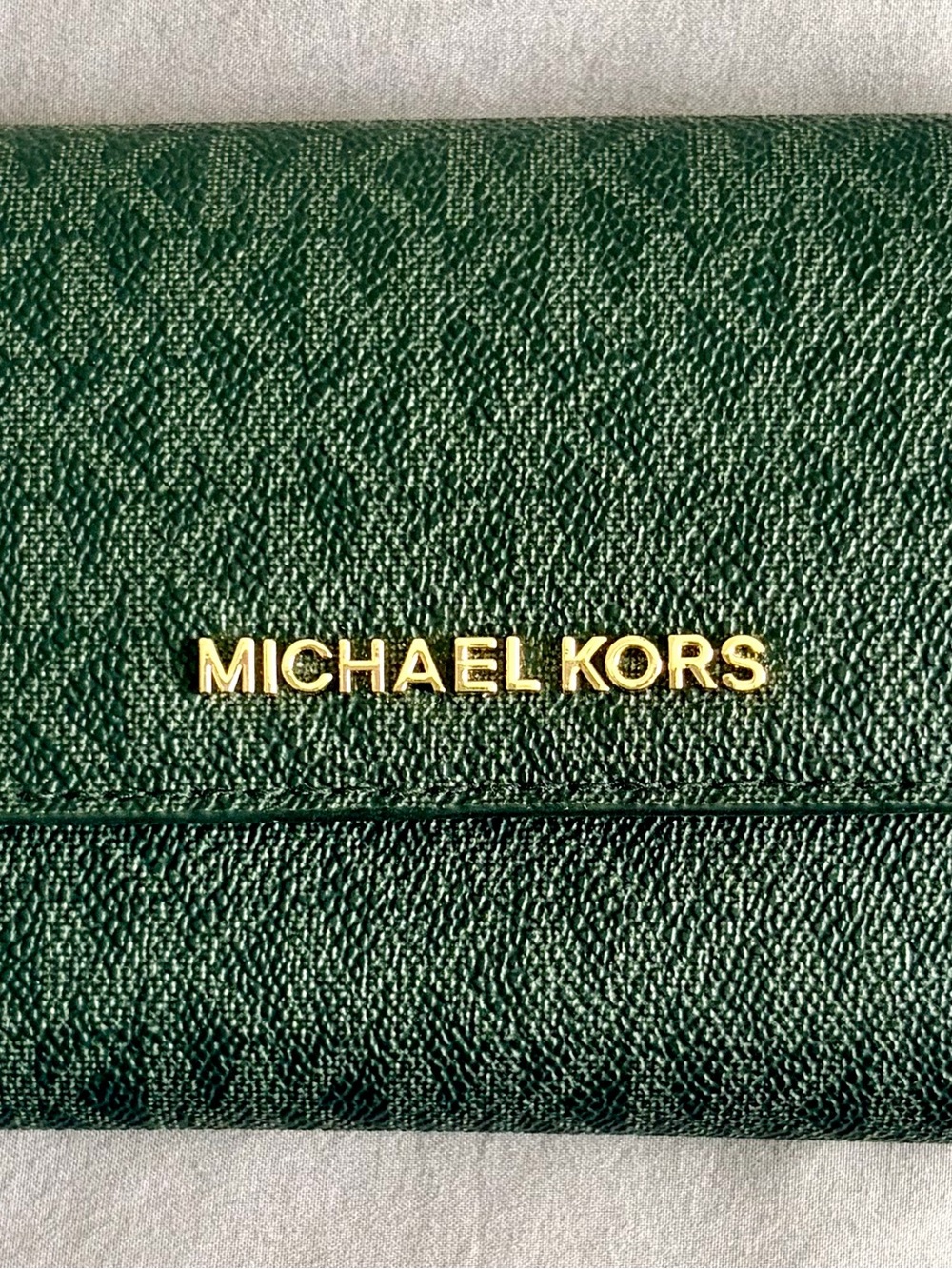 Michael Kors Black Pebbled Leather Wallet with Gold Logo